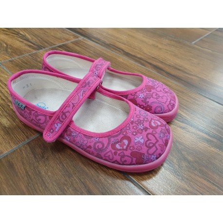 Beda Barefoot sandálky - růžová srdíčka