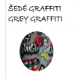 Beda Barefoot bačkory s páskem - šedé graffiti