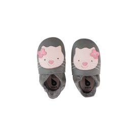 Bobux kožené capáčky - Dark Pink Kitten