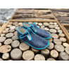 Beda Barefoot bačkory s páskem PLAYFUL - Turquoise Denim