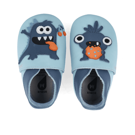 Bobux kožené capáčky - Messy Monster Celestial Blue
