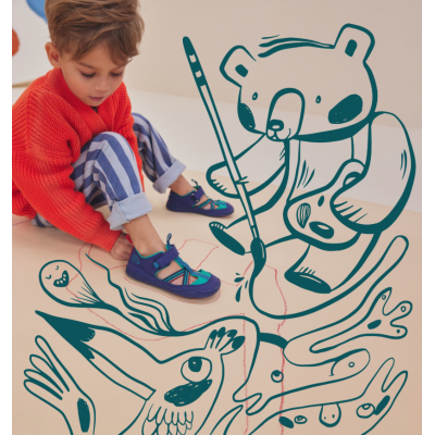 Affenzahn sandálky Vegan Breezy - Octopus Blue