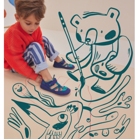 Affenzahn sandálky Vegan Breezy - Octopus Blue