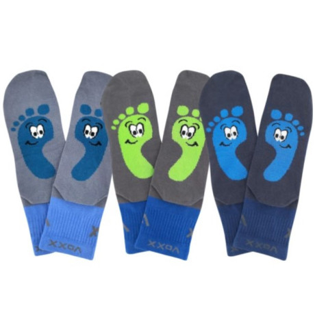 VoXX ponožky dětské anatomicky tvarované BAREFOOTIK modré 3 páry