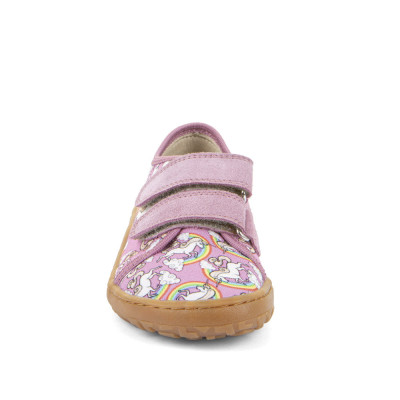 Froddo Barefoot Tenisky Canvas textilní - White/Pink Jednorožec